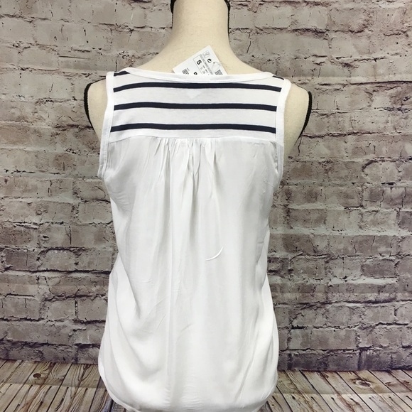 Zara Navy White Stripe Sleeveless Tank Top - Picture 5 of 8